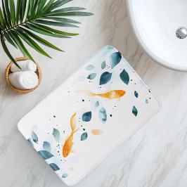 Abstrakt Watercolor Koi Fish Serenity Badrumsmatta