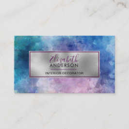 Abstrakt Watercolor Lila Mode Trendig Modern Visitkort