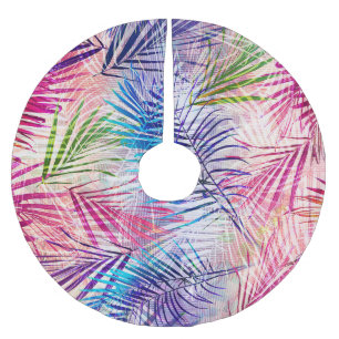 Abstrakt Watercolor Löv Allover Mönster Julgransmatta Borstad Polyester