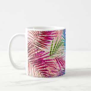 Abstrakt Watercolor Löv Allover Mönster Kaffemugg