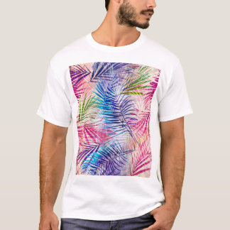 Abstrakt Watercolor Löv Allover Mönster T Shirt
