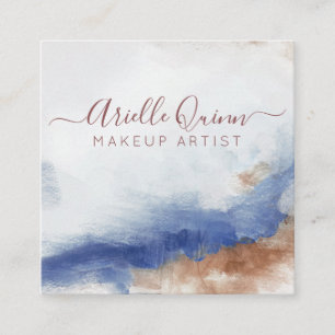 Abstrakt Watercolor Makeup Artist Fyrkantigt Visitkort