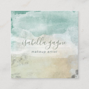 Abstrakt Watercolor Makeup Artist Fyrkantigt Visitkort