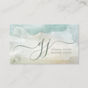 Abstrakt Watercolor Makeup Artist Visitkort