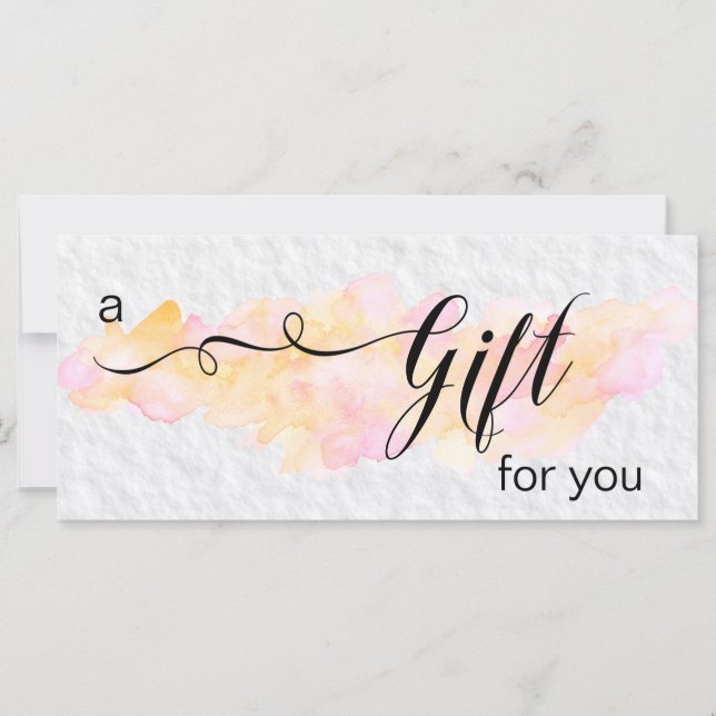 *~* Abstrakt Watercolor peach rosa Gift Card (Framsida)