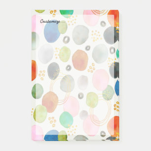 Abstrakt Watercolor Pebble Guld Glitter Art Post-it Block