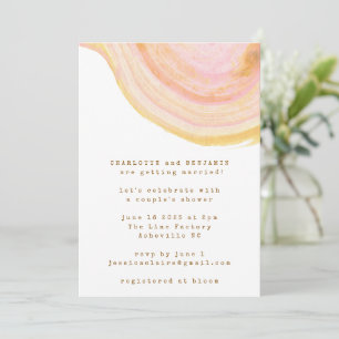 Abstrakt Watercolor Rosa Swirl Par Shower Inbjudningar