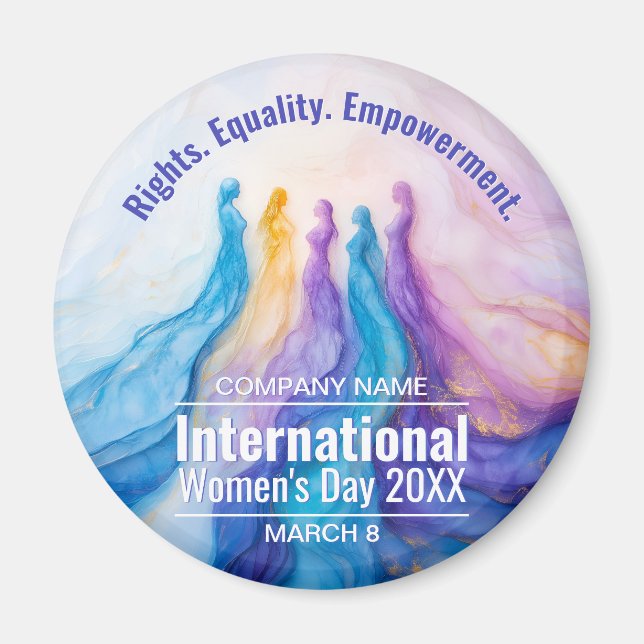 Abstrakt Watercolor Womens Day Magnet (Framsidan)