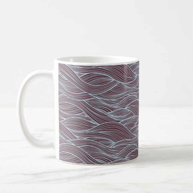 Abstrakt Wave mönster Kaffemugg (Vänster)