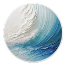 Abstrakt Wave Painting Ceramic Knob