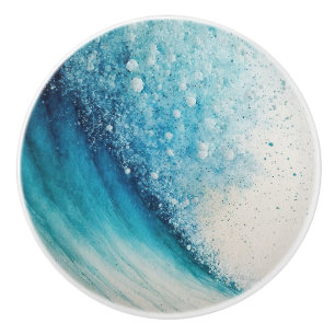 Abstrakt Wave Painting Ceramic Knob Knopp