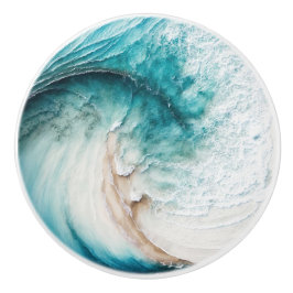 Abstrakt Wave Painting Ceramic Knob Knopp