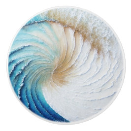 Abstrakt Wave Painting Ceramic Knob Knopp