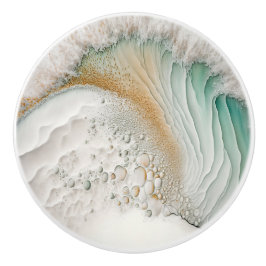 Abstrakt Wave Painting Ceramic Knob Knopp