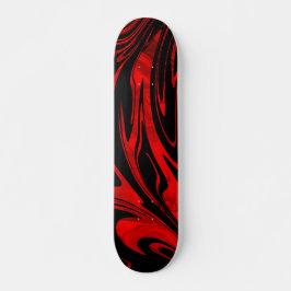Abstrakt Wave Red Black Mini Skateboard Bräda 18,5 Cm
