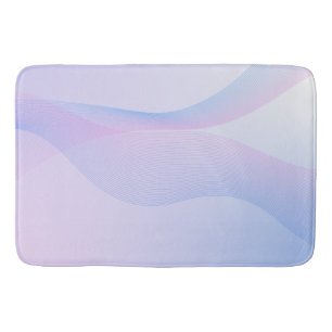 Abstrakt Wavelines Rosa Blue Badrumsmatta