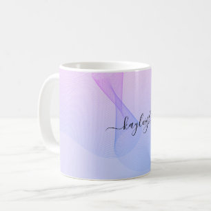 Abstrakt Wavelines Rosa Blue Coffee Mugg
