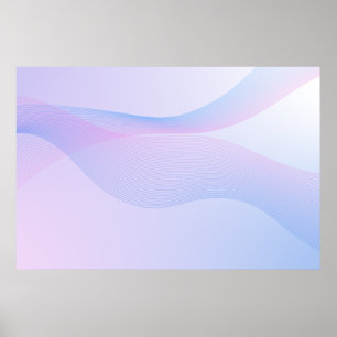 Abstrakt Wavelines Rosa Blue Poster