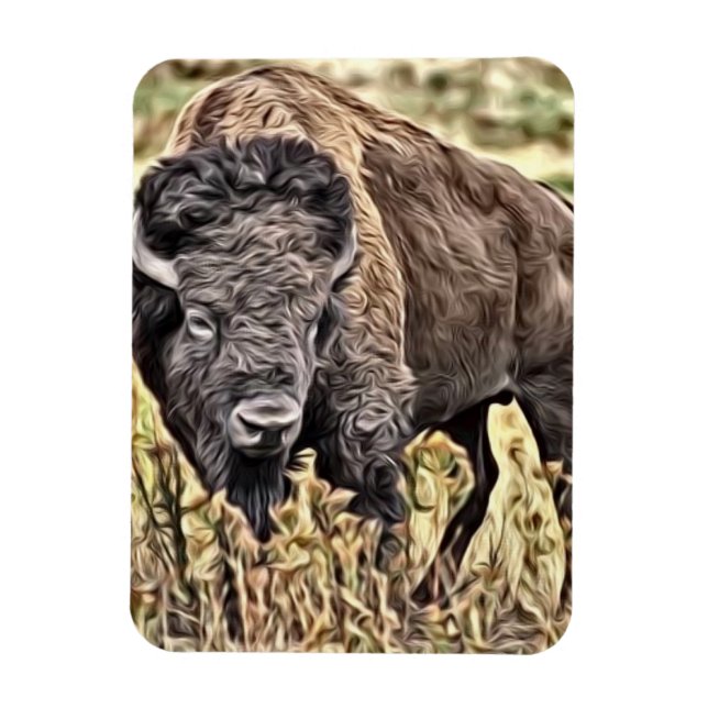 Abstrakt Western Buffalo Magnet (Vertikal)