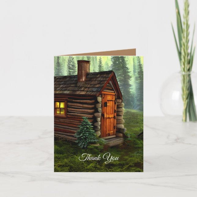 Abstrakt Whimsical Little Hunting Cabin Tack Kort (Framsida)