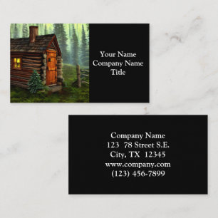 Abstrakt Whimsical Little Hunting Cabin Visitkort