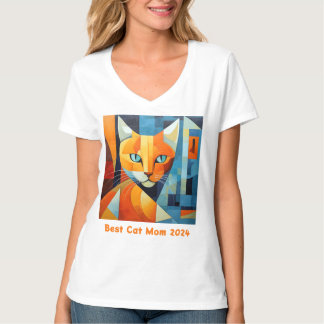 Abstrakt Whiskers: Best Cat Mamma T Shirt