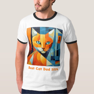 Abstrakt Whiskers: Best Cat Pappa T Shirt
