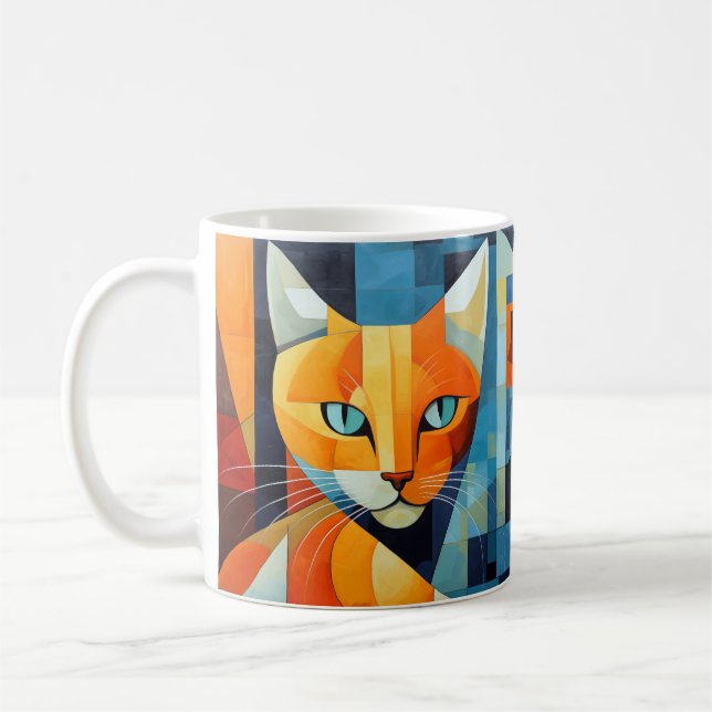 Abstrakt Whisky: Orange Cat Kaffemugg (Vänster)