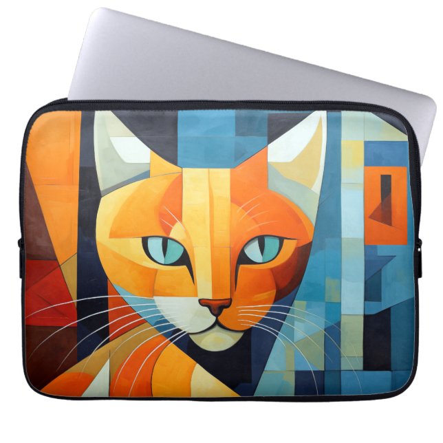 Abstrakt Whisky: Orange Cat Laptop Fodral (Framsidan)