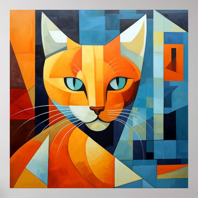 Abstrakt Whisky: Orange Cat Poster (Framsidan)