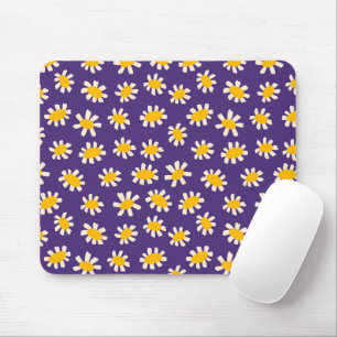 Abstrakt White and Gula blommor Art Musmatta