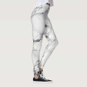 Abstrakt White Marble Leggings