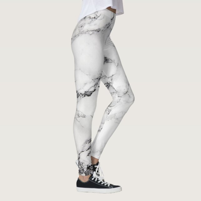 Abstrakt White Marble Leggings (Höger)