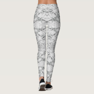 Abstrakt White Marble Mönster Leggings