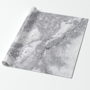 Abstrakt White Silver Grått Carrara Marble Stone Presentpapper