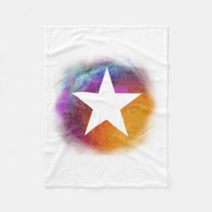 Abstrakt White Star Fleecefilt
