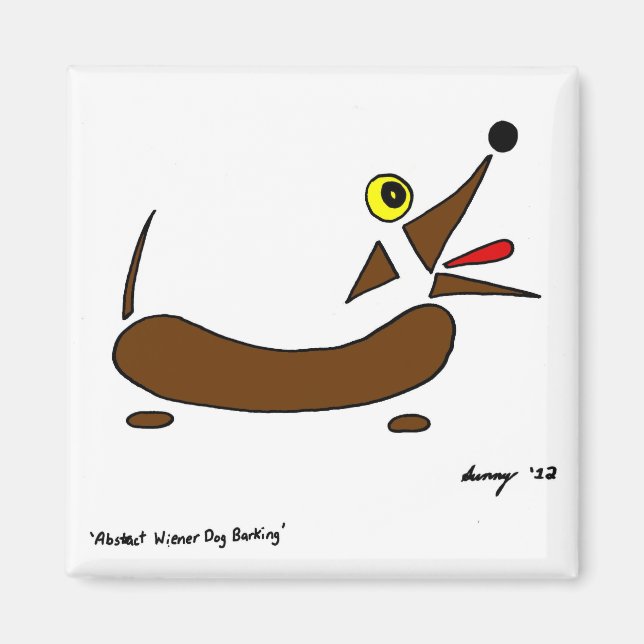 Abstrakt Wiener Hund Magnet (Framsidan)