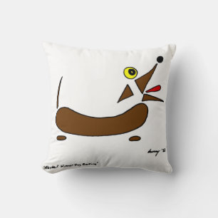 Abstrakt Wiener Hund Pillow - svart Kudde