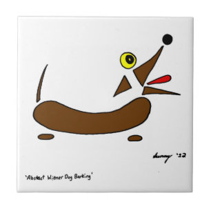 Abstrakt Wiener Hund Tile Kakelplatta