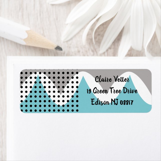 Abstrakt Wiggles Returadress Etikett (Insitu)