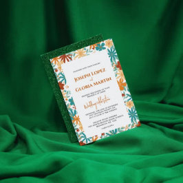 Abstrakt WildblomChic Bold Bright Boho bröllop Inbjudningar