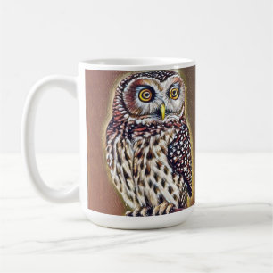 Abstrakt Wilderness Forest Uggla Art Kaffemugg