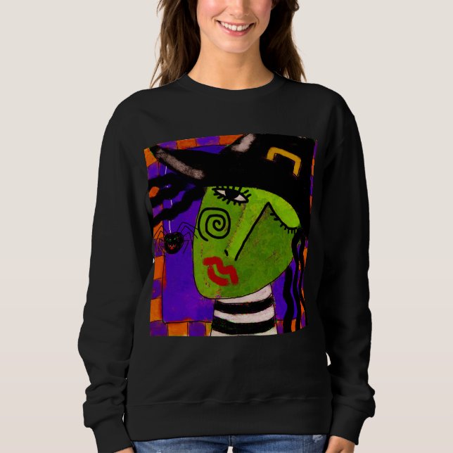 Abstrakt Witch Halloween Art till Bära T Shirt (Framsida)