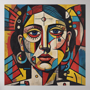 Abstrakt Woman Ansikte Poster