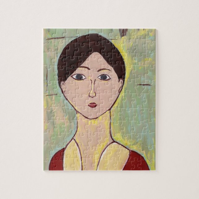 Abstrakt Woman Ansikte Pussel (Vertikal)