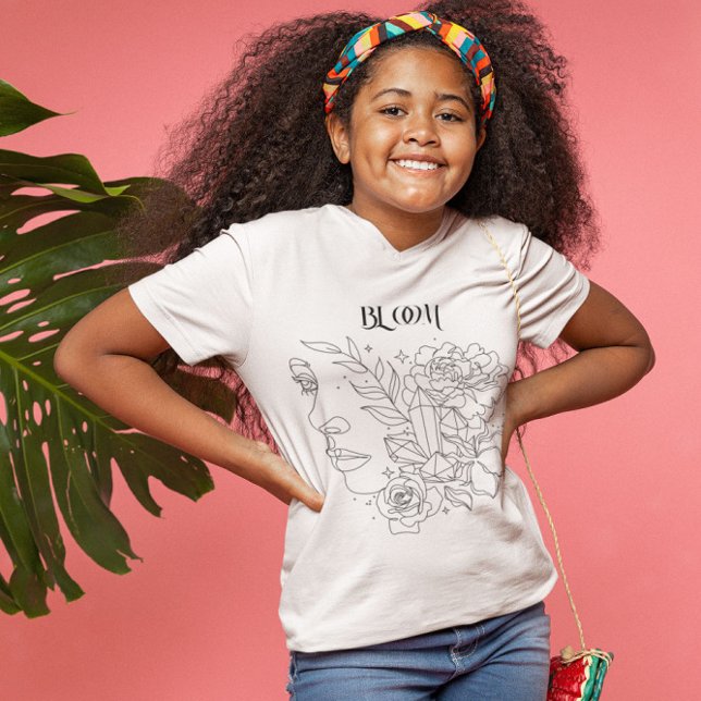 Abstrakt Woman Line Art, bohemian boho T Shirt (Skapare uppladdad)