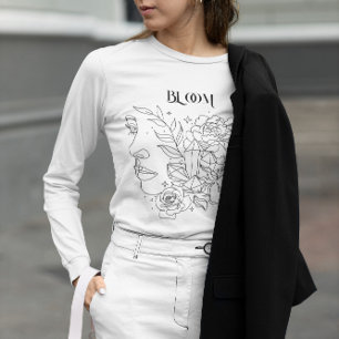 Abstrakt Woman Line Art, bohemian boho T Shirt
