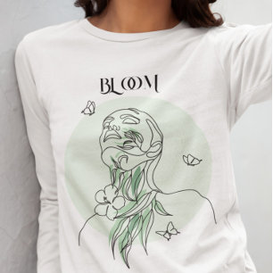 Abstrakt Woman Line Art, Earthy Tones T Shirt