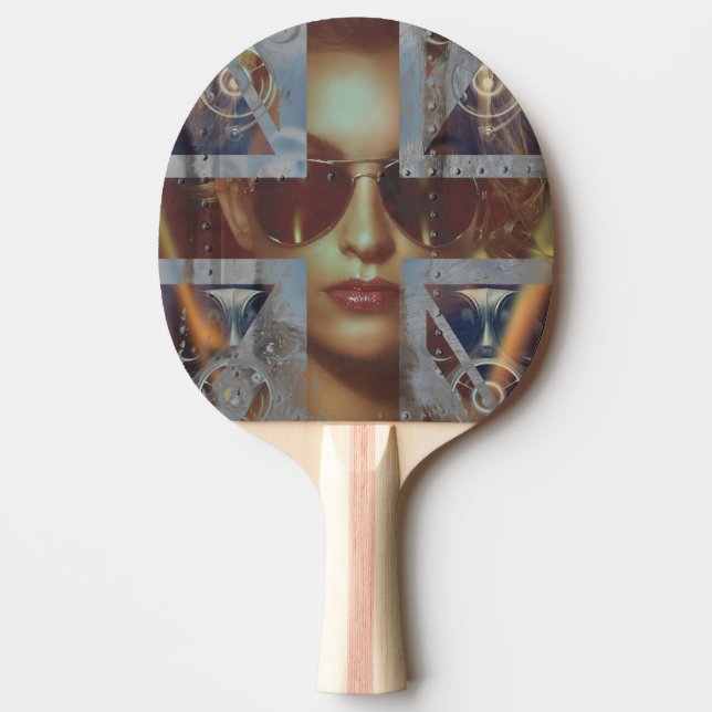Abstrakt Woman Ping Pong Paddle Pingisracket (Framsidan)