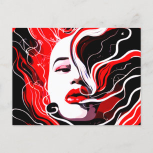 Abstrakt Woman Surreal Porträtt Vykort